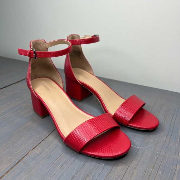 Red George Block Heels - Picture 3 of 6